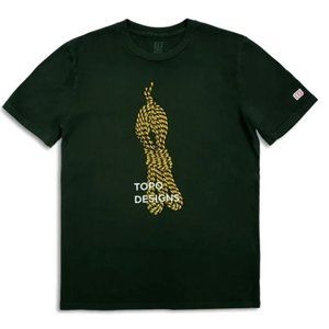 NWT TOPO DESIGNS L/S Graphic T-Shirt Men’s Rope Logo Medium Olive Green